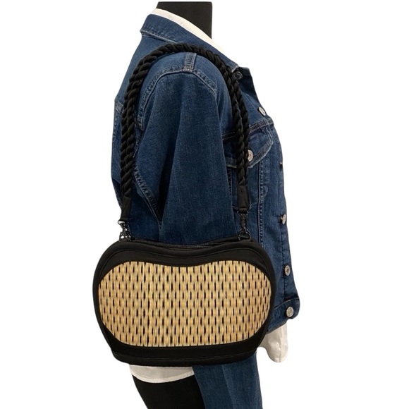 Baskets Of Cambodia Handbags - Baskets of Cambodia Wicker Basket Convertible Shoulder Handbag -NWOT